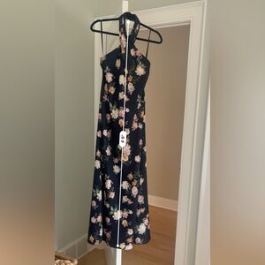 BHLDN Navy Floral Maxi Dress